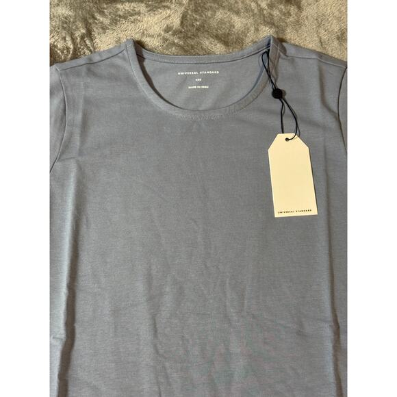 NWT Universal Standard Size 4XS (00-0) Crew Neck Shirt‎ Dress Dusty Blue Cotton - Picture 2 of 8